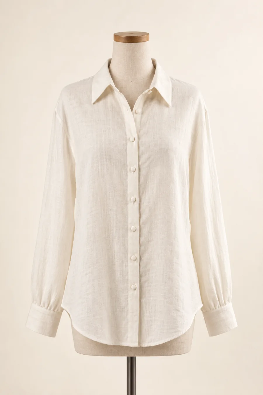 Camisa de lino marfil