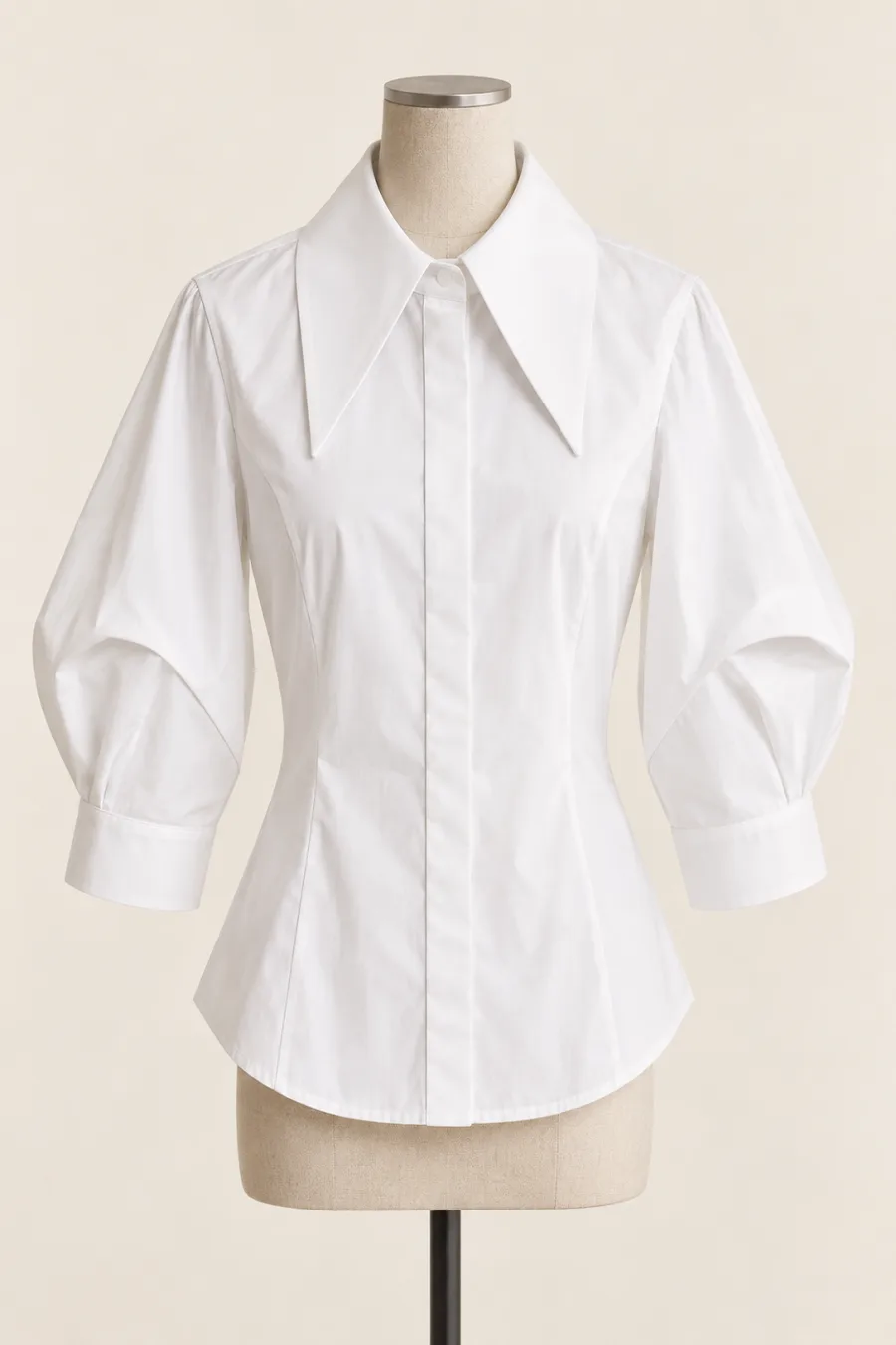 Blusa de popelina cuello XL