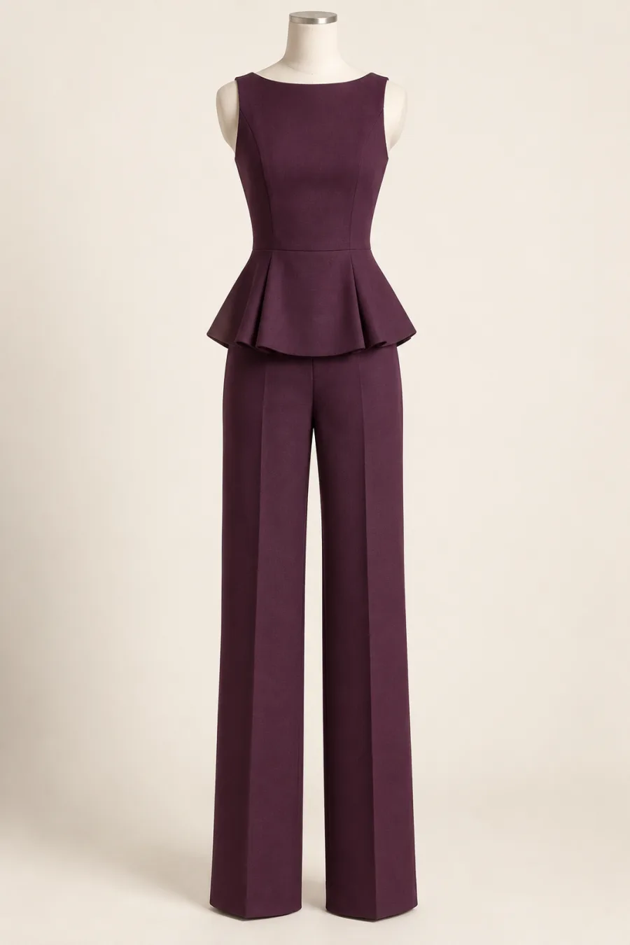 Conjunto peplum ciruela