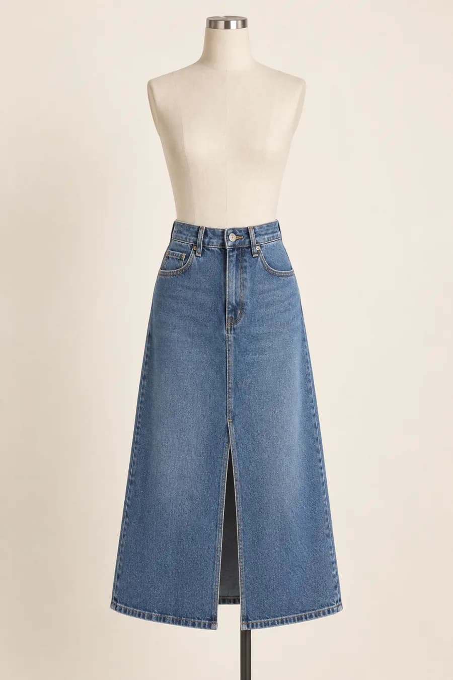 Falda denim con abertura