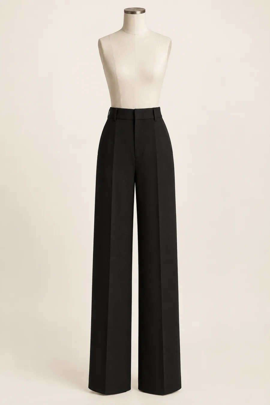 Pantalón negro pierna ancha
