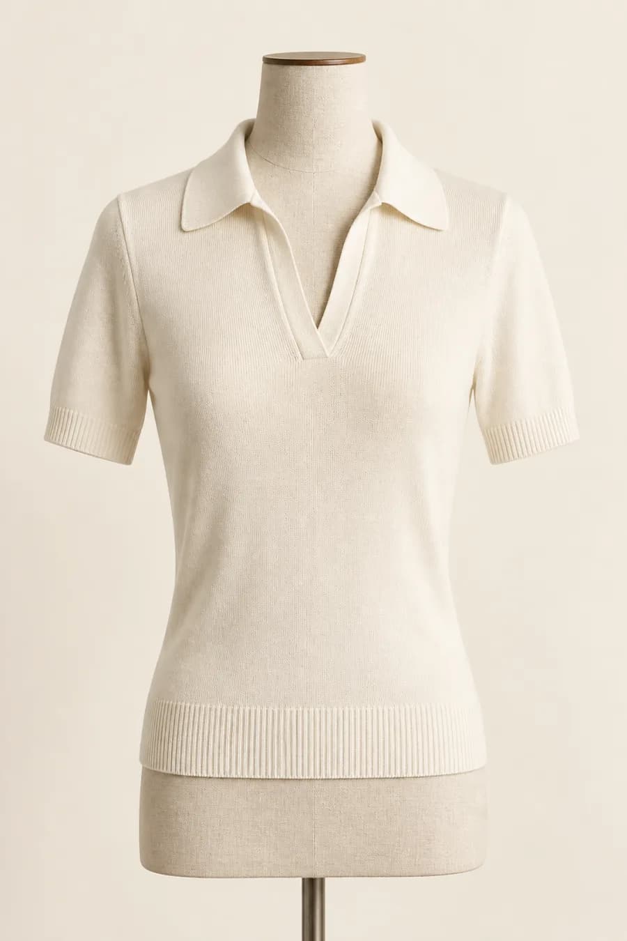 Polo de punto marfil