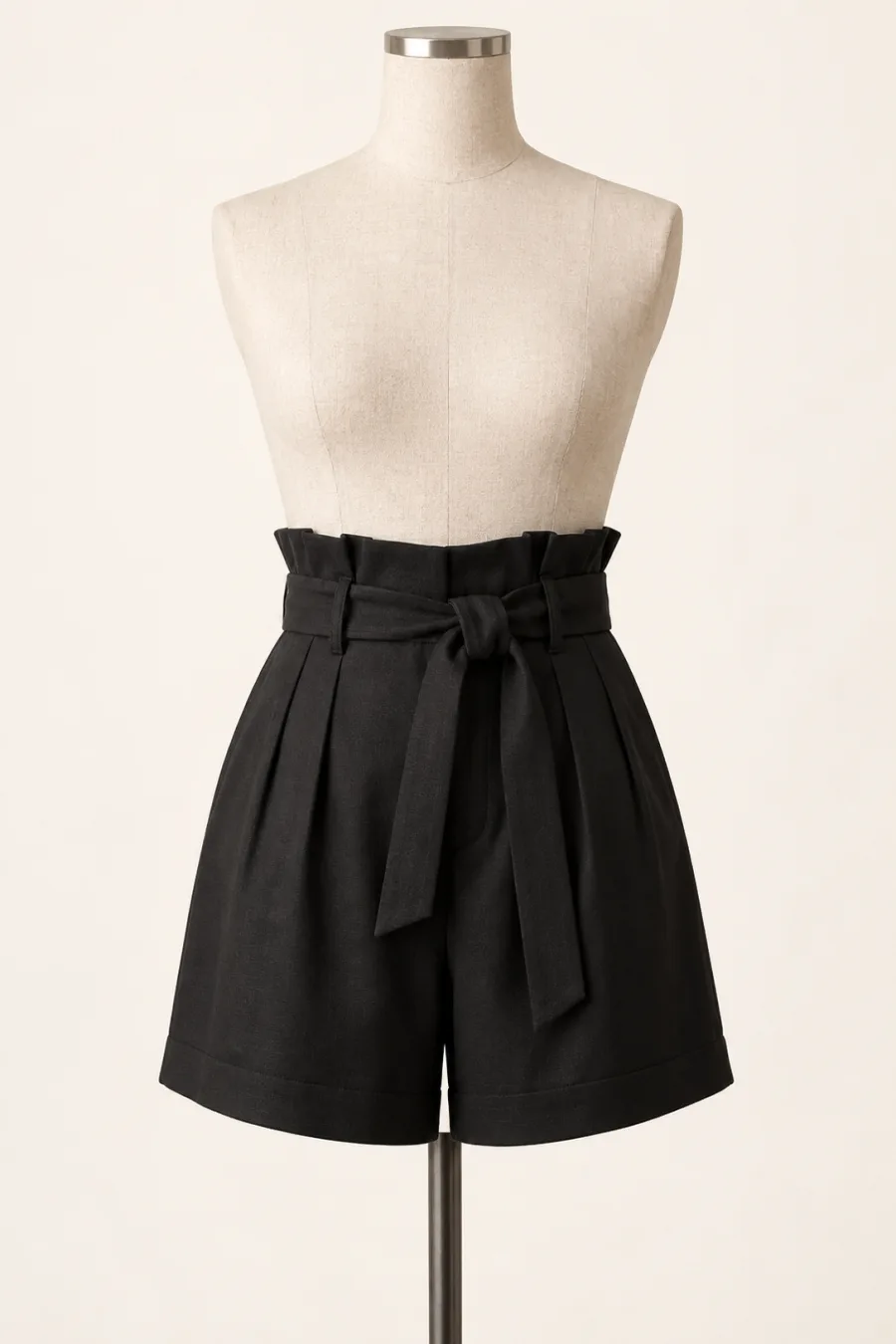 Short sastre paperbag negro