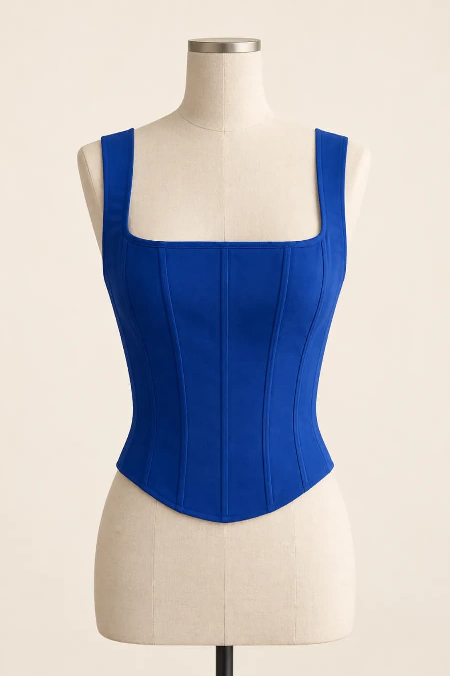 Top corsetero azul cobalto